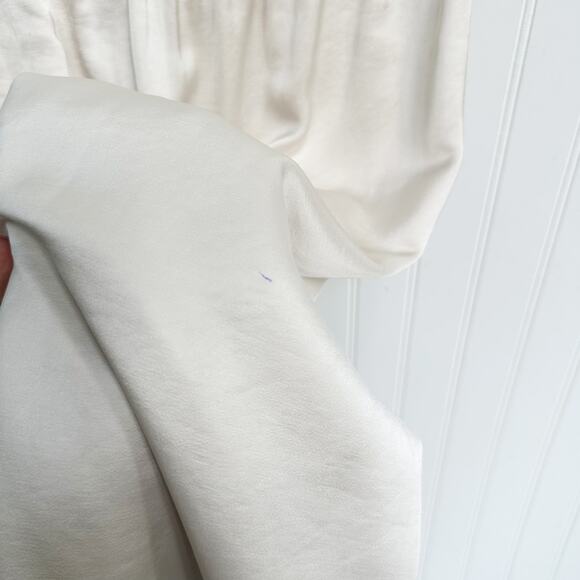 Jenni Kayne Ivory Demi Wide Leg Pants Relaxed Fit Silky Rayon Trousers Large - Picture 8 of 11
